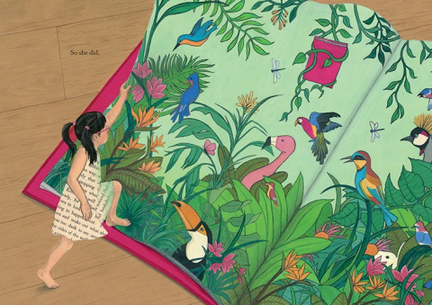 Image of a page from Once Upon A Book by Grace Lin and Kate Messner