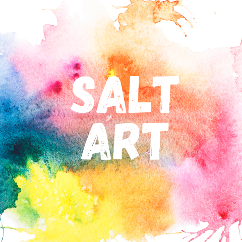 Watercolors with Salt Art written over it